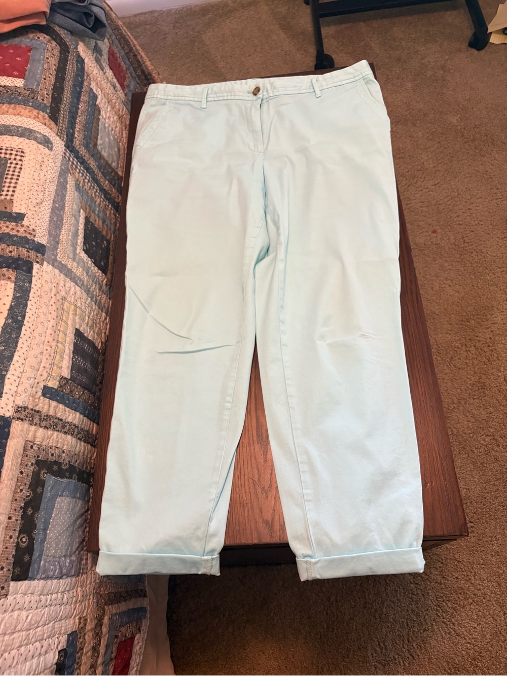 Talbots Aqua Cropped Chino Pants